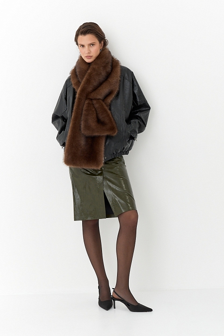 Шарф из экомеха с подкладом