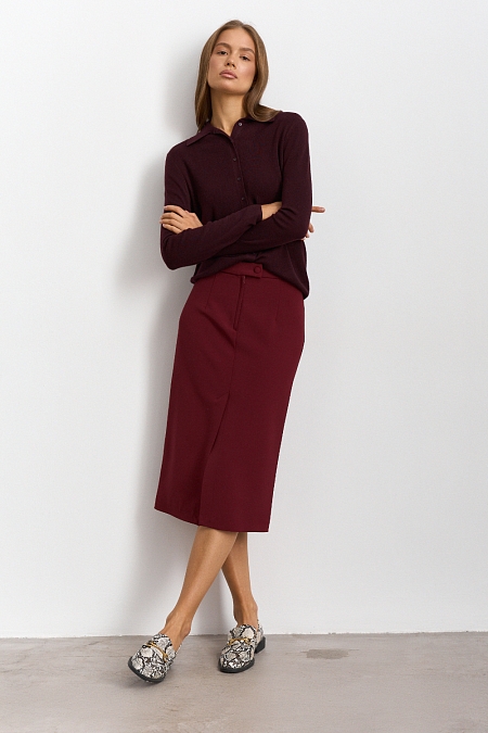 Кардиган с шерстью мериноса гладкой вязки