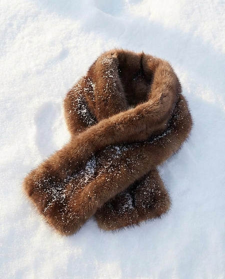 Шарф из экомеха с подкладом