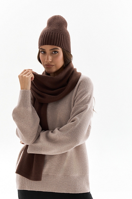 Шарф базовый с шерстью