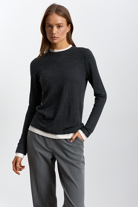 Джемпер с шерстью (с имитацией)