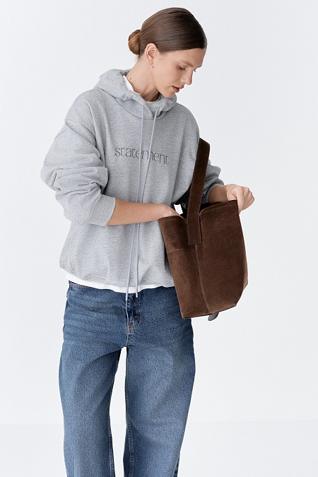 Сумка шоппер из натуральной замши