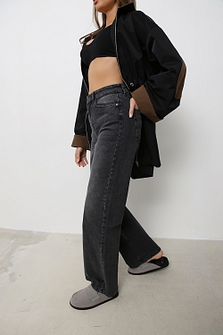 Джинсы прямые с завышенной посадкой