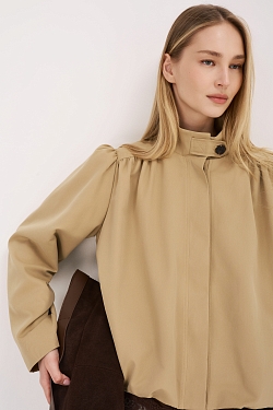 Тренч укороченный с декоративными сборками