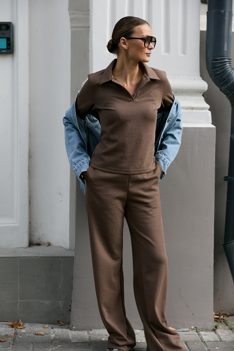 Свитшот-поло полуприлегающего кроя