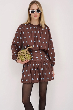 Комплект из вискозы и хлопка в горошек