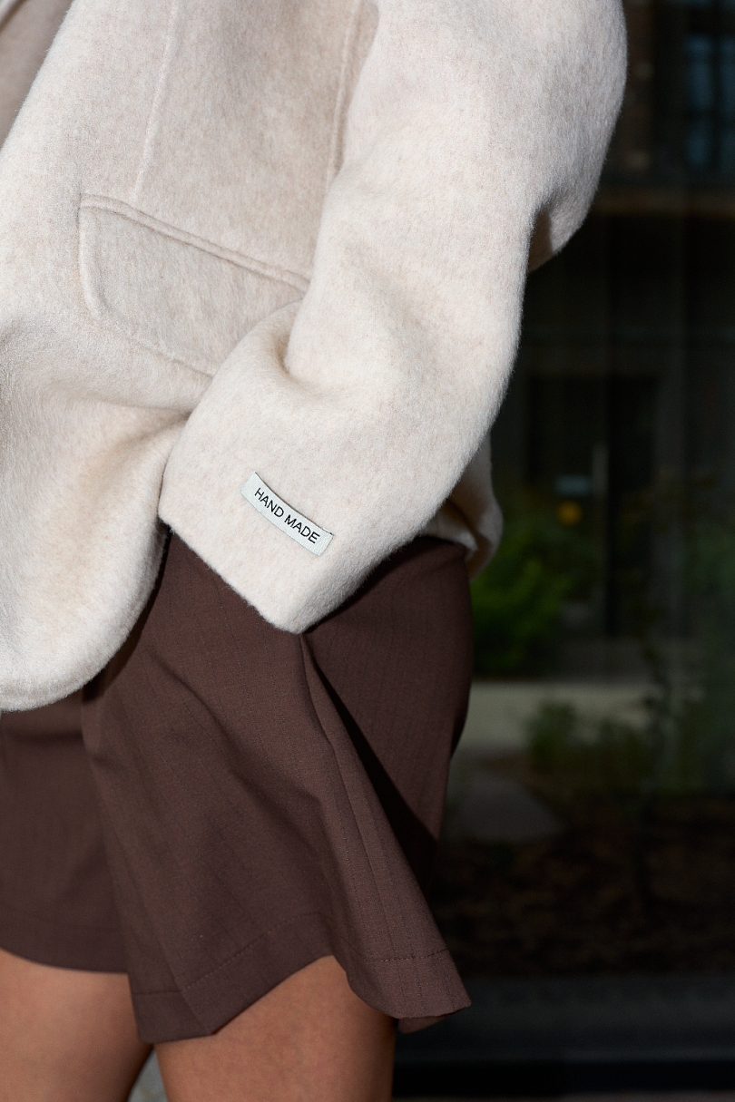 Пальто укороченное из шерсти double face