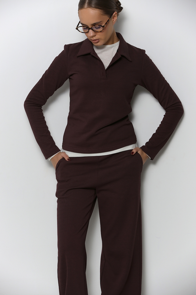 Свитшот-поло полуприлегающего кроя