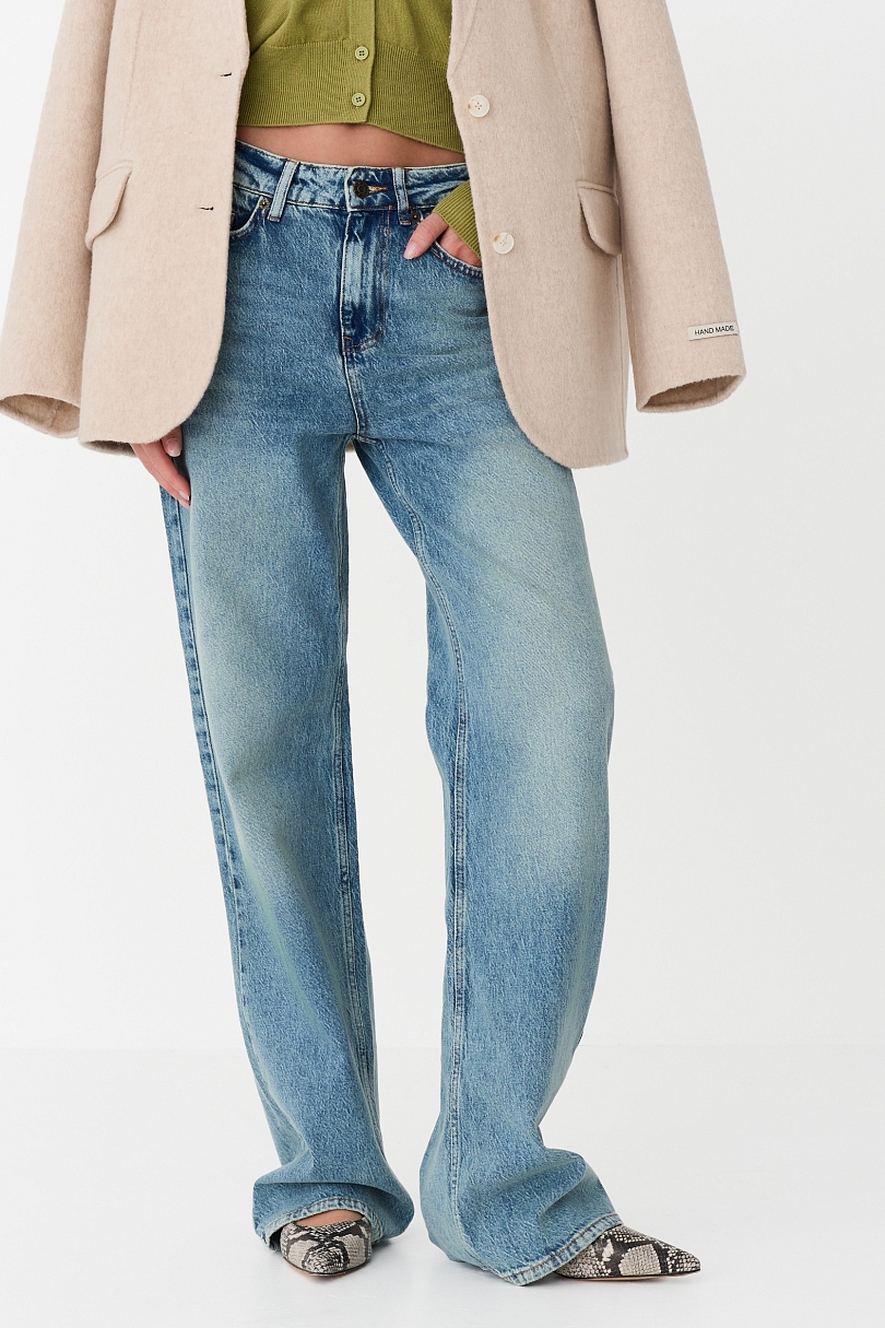 Джинсы прямые с завышенной посадкой