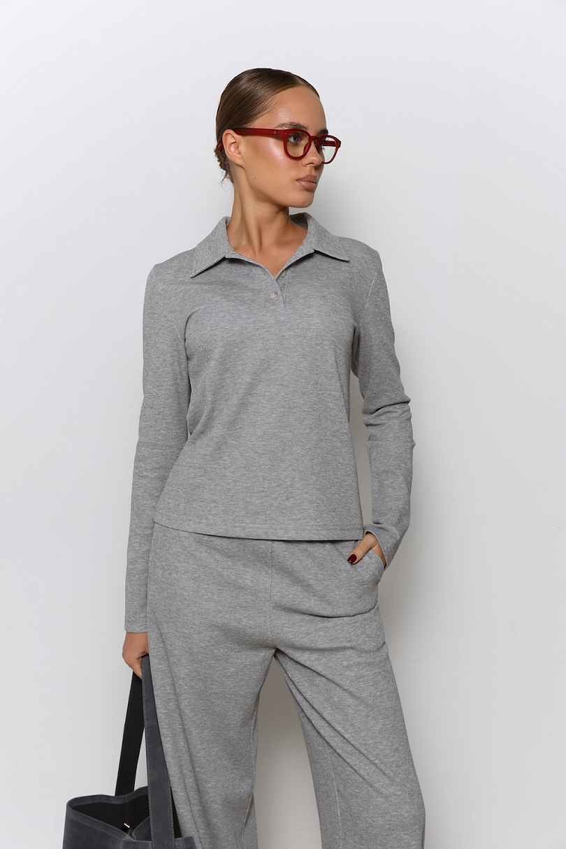 Свитшот-поло полуприлегающего кроя