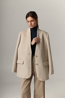 Пальто укороченное из шерсти double face