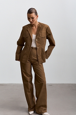 Джинсы из вареного денима