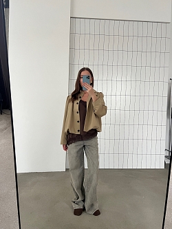 Тренч укороченный с декоративными сборками