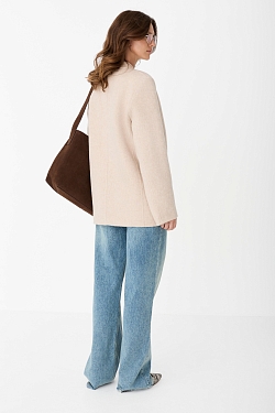 Пальто укороченное из шерсти double face