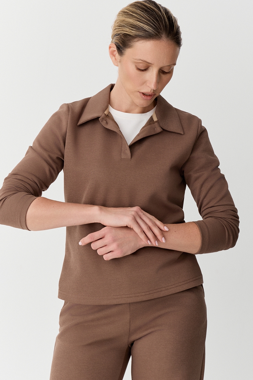 Свитшот-поло полуприлегающего кроя