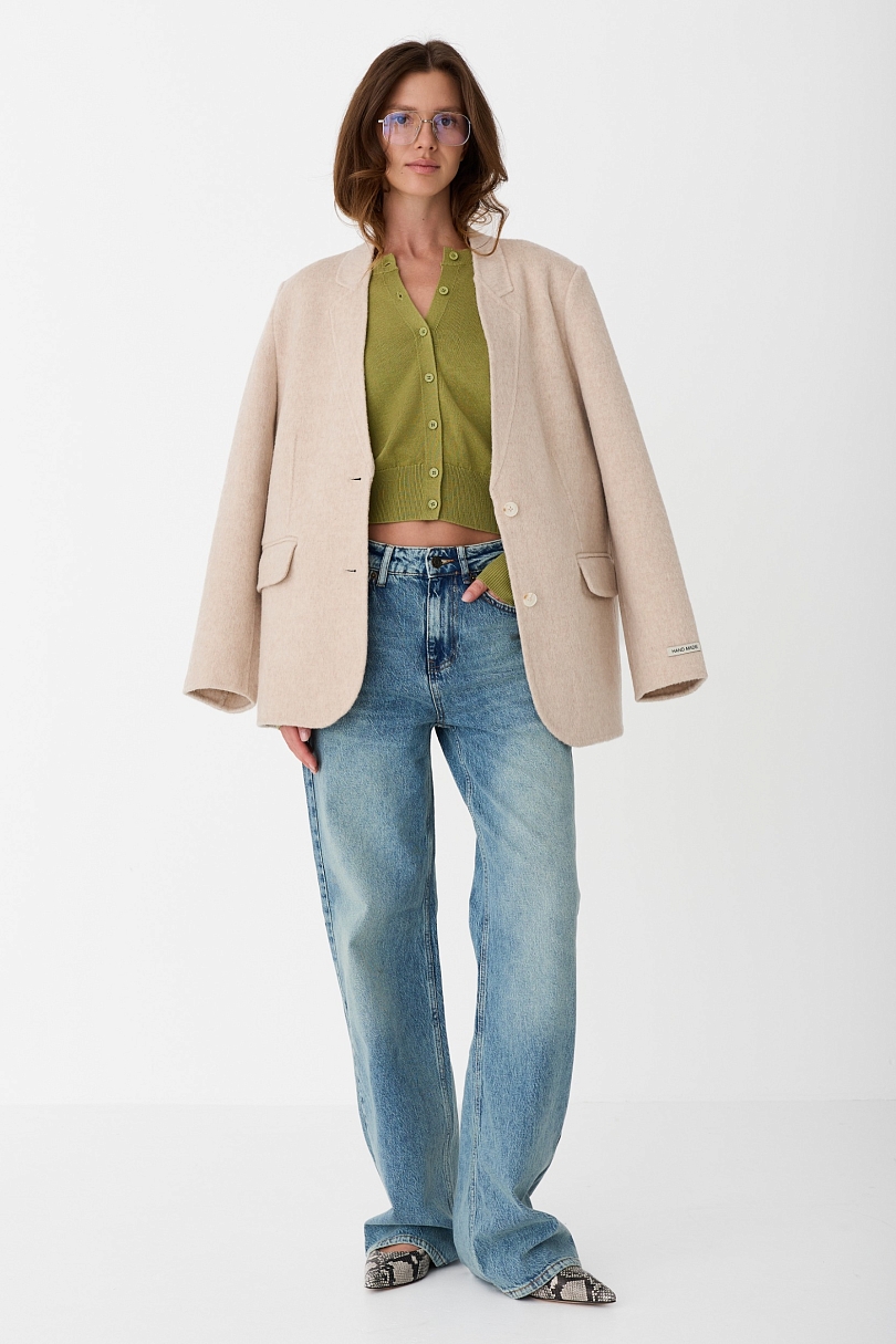 Джинсы прямые с завышенной посадкой