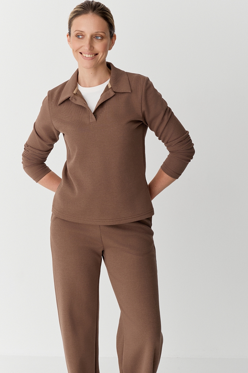 Свитшот-поло полуприлегающего кроя