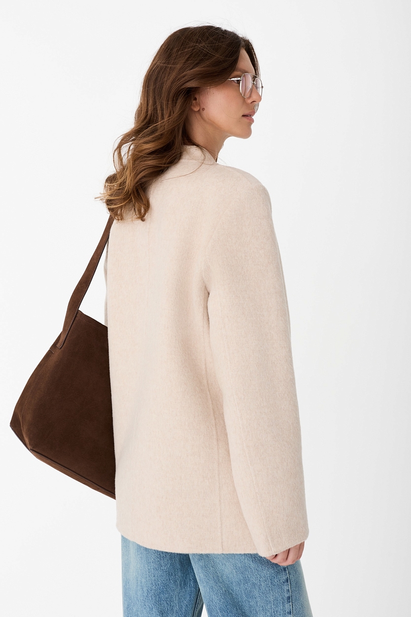 Пальто укороченное из шерсти double face