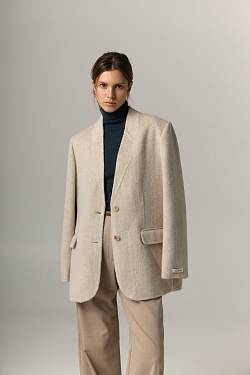 Пальто укороченное из шерсти double face