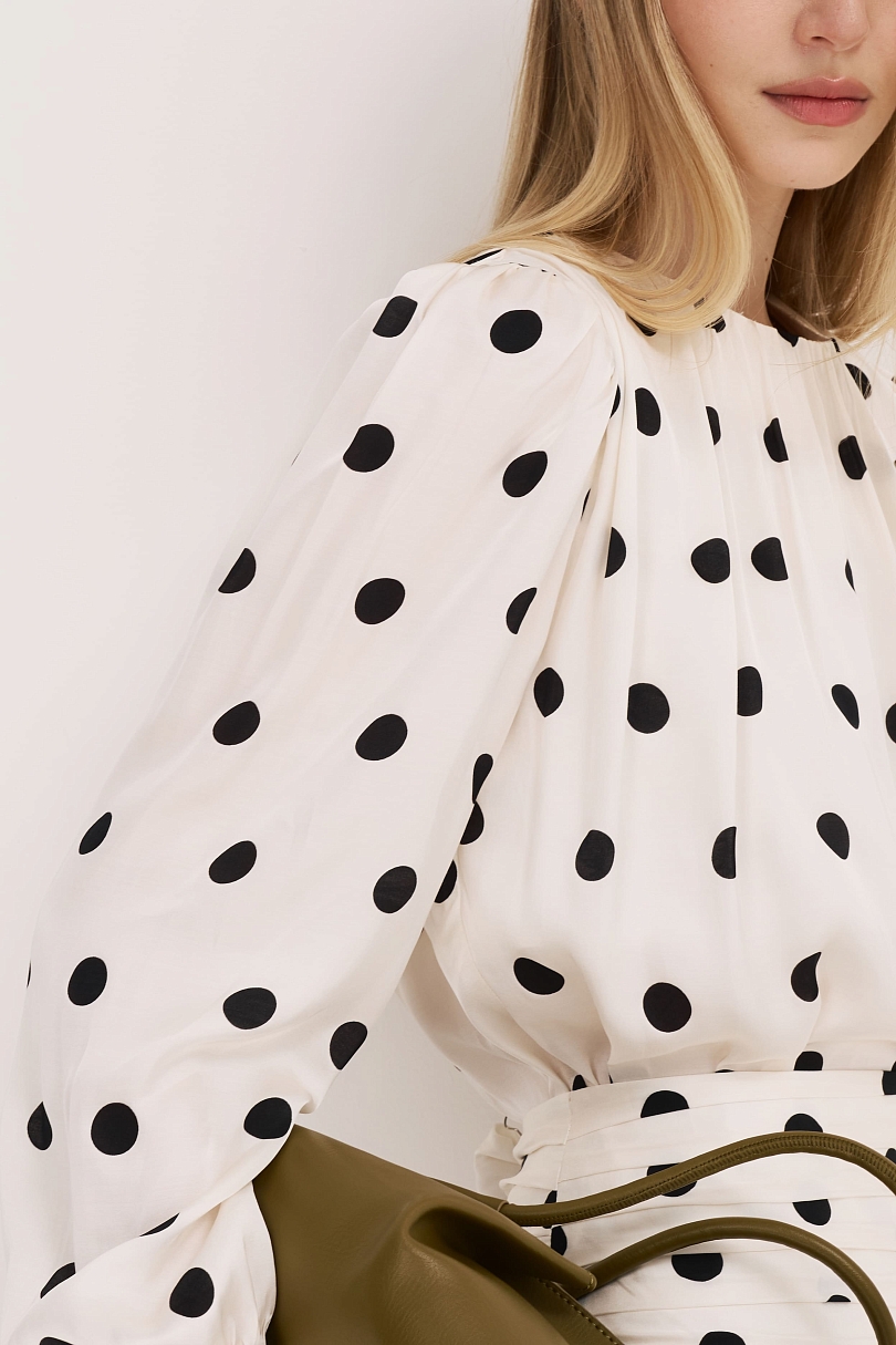 Комплект из вискозы и хлопка в горошек