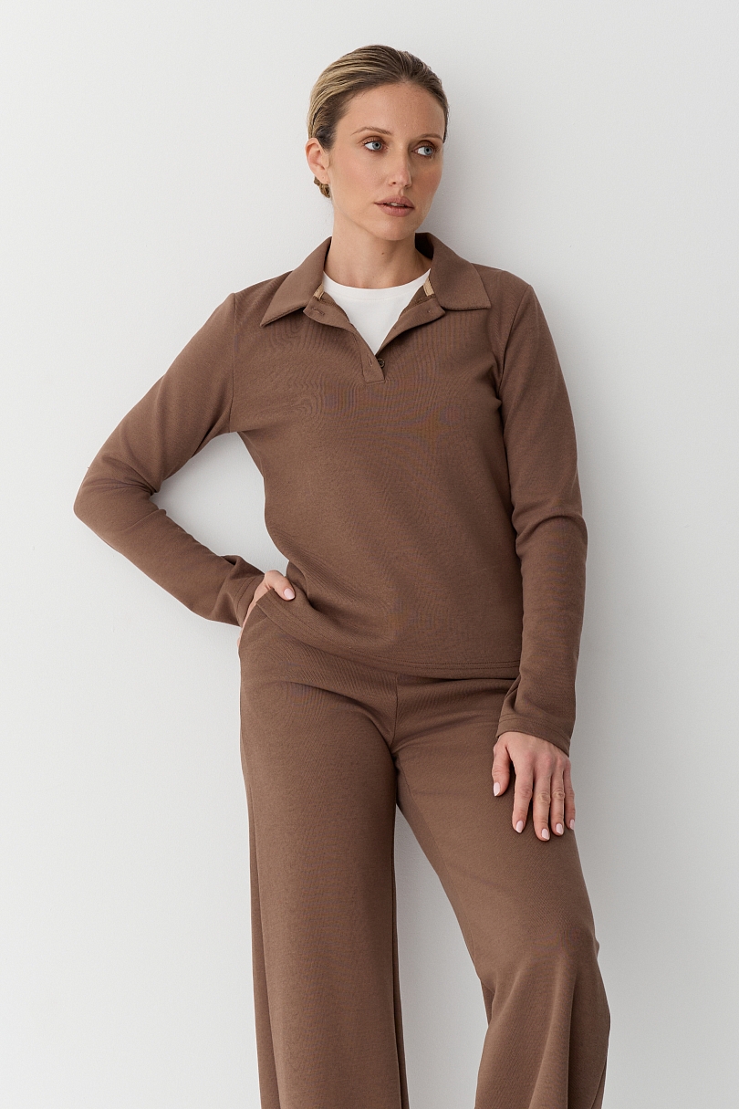 Свитшот-поло полуприлегающего кроя