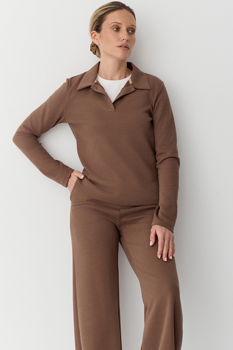 Свитшот-поло полуприлегающего кроя