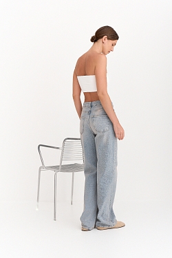 Джинсы прямые с завышенной посадкой